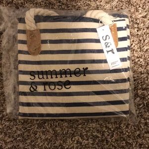 Blue and cream nautical tote